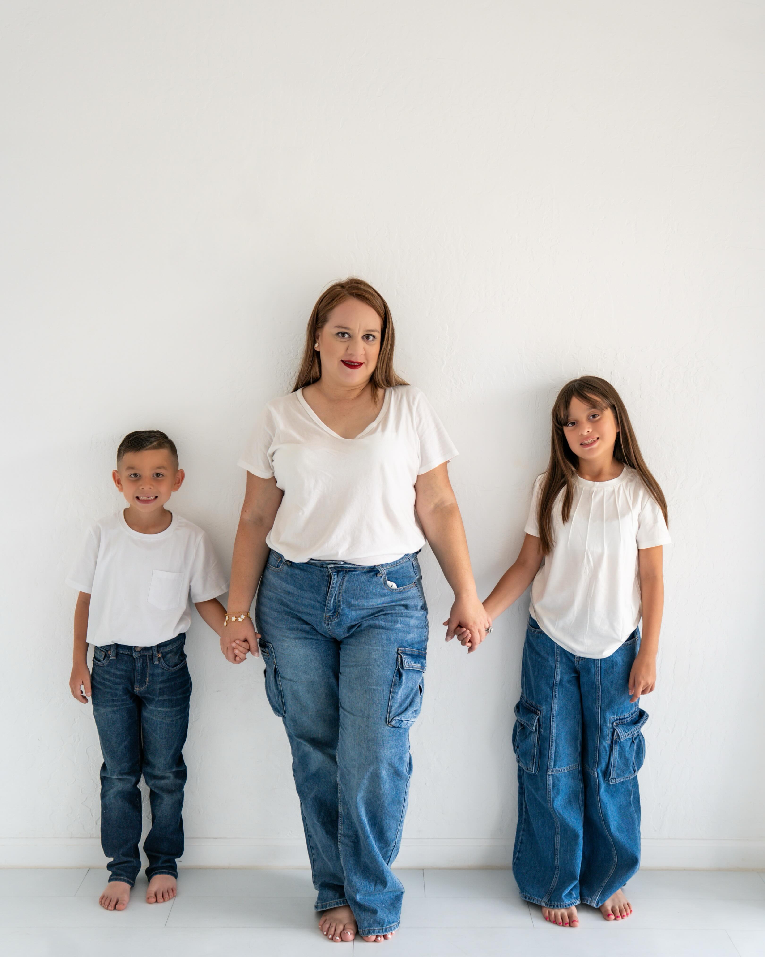 Family portrait in white tones