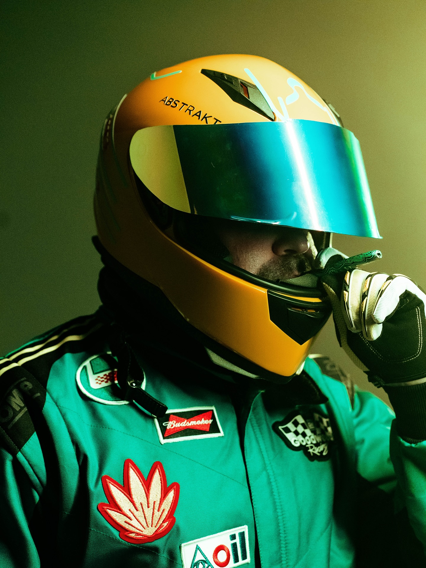 Racing helmet brand portrait